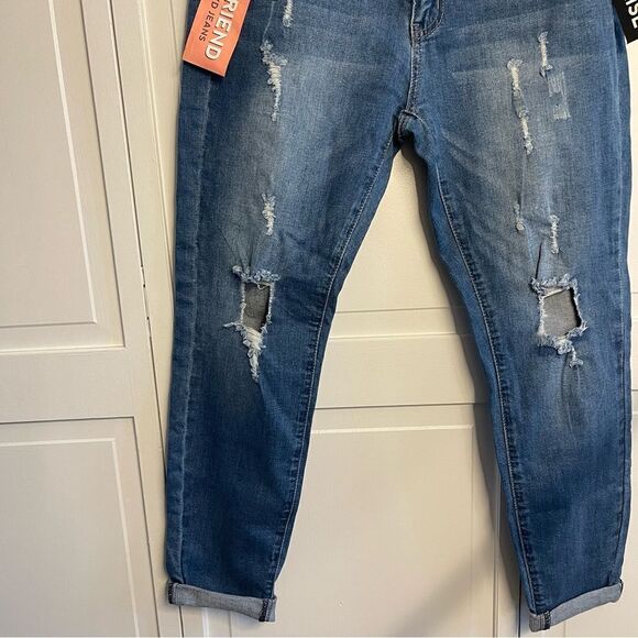 👖- DENIM BLVD Size 13 Distressed/ripped mid-rise / Girlfriend Jeans - Picture 4 of 15